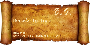 Borbély Inez névjegykártya