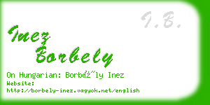 inez borbely business card